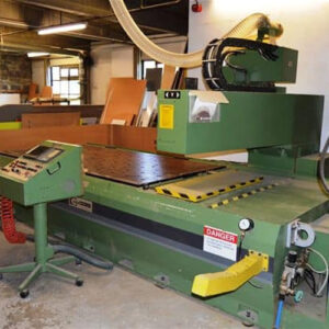 win win CNC Andi Router machine in a workshop setup, featuring a green control panel and flatbed cutting surface – Buy Now.