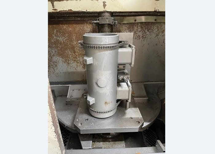 Okuma MA-40HA Twin Pallet Horizontal Machining Centre in a clean workshop environment, featuring a beige and blue body with a front viewing window and integrated control panel.